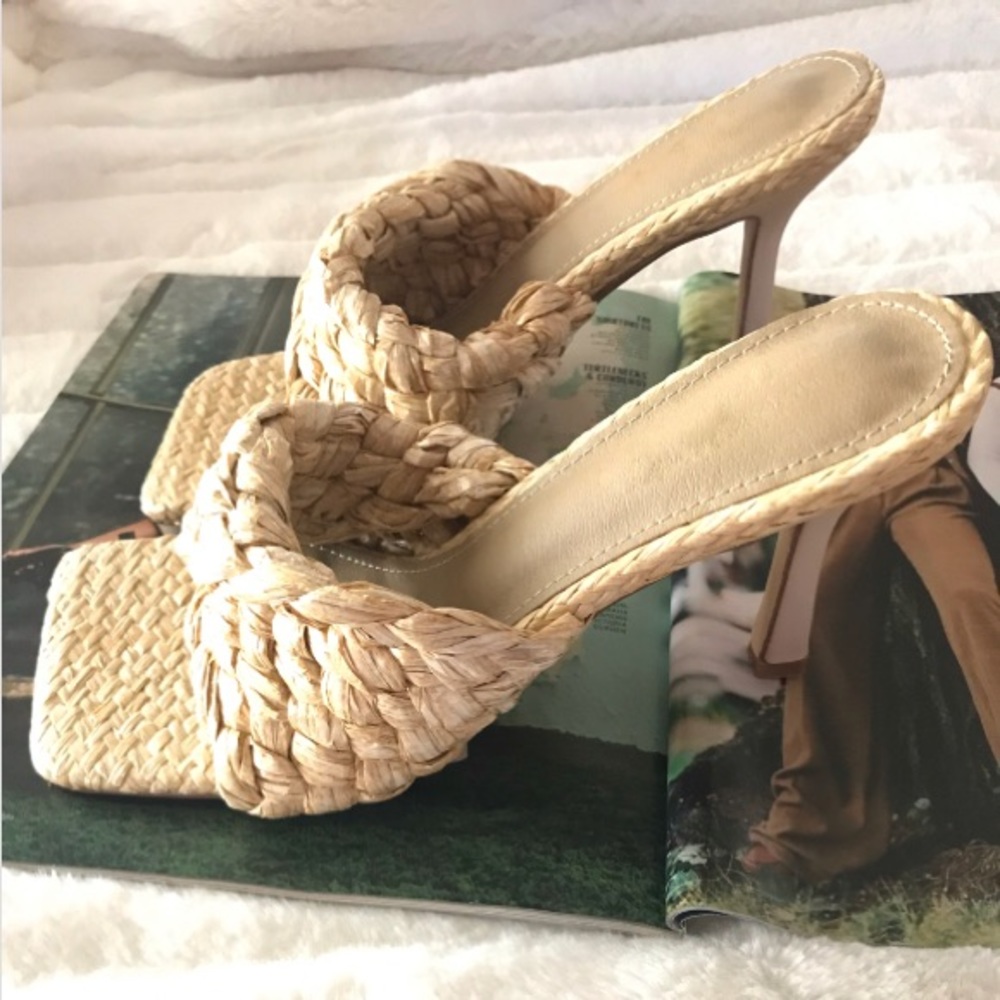 New woven square natural mule - Picture 6 of 16